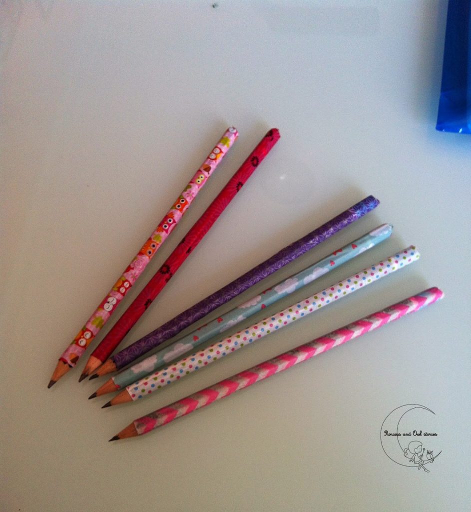 lápices decorados con washitape